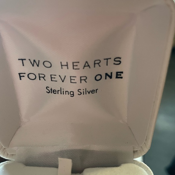 Diamond accent necklace - Sterling Silver - Two Hearts Forever One - Picture 3 of 4